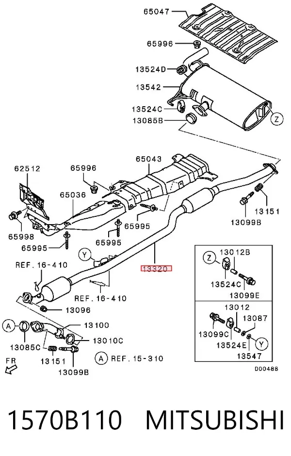 Konwerter-katalizator 1570B110 Mitsubishi