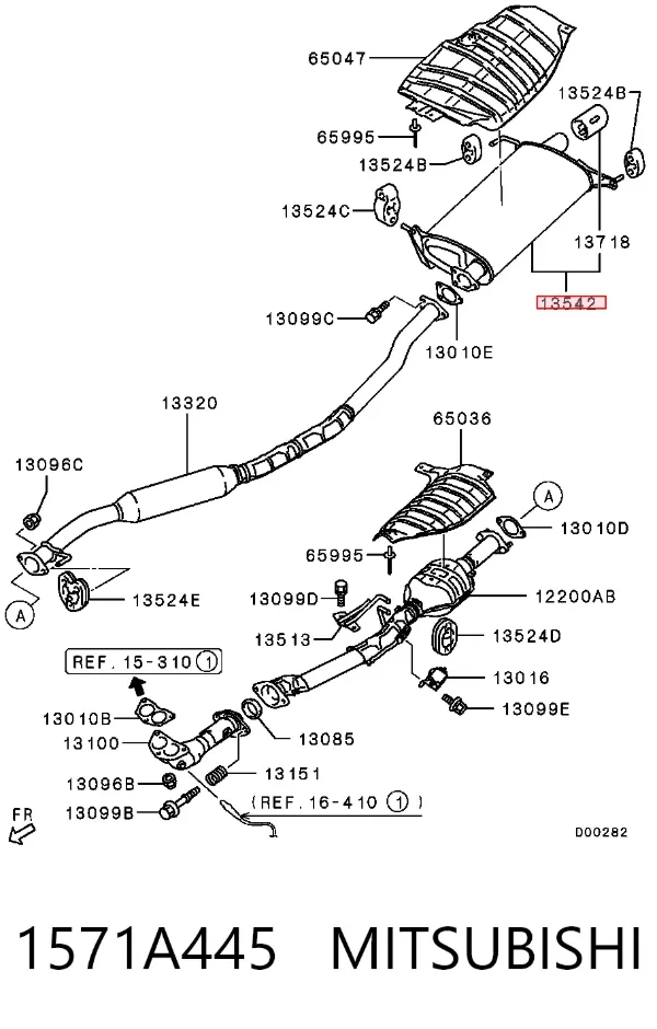 Tłumik, tylna część 1571A445 Mitsubishi