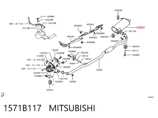 Tłumik, tylna część 1571B117 Mitsubishi