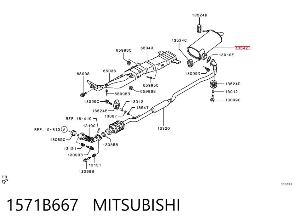 Tłumik, tylna część Mitsubishi Outlander III