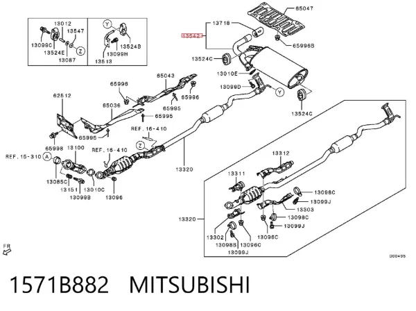 Tłumik, tylna część Mitsubishi ASX GA