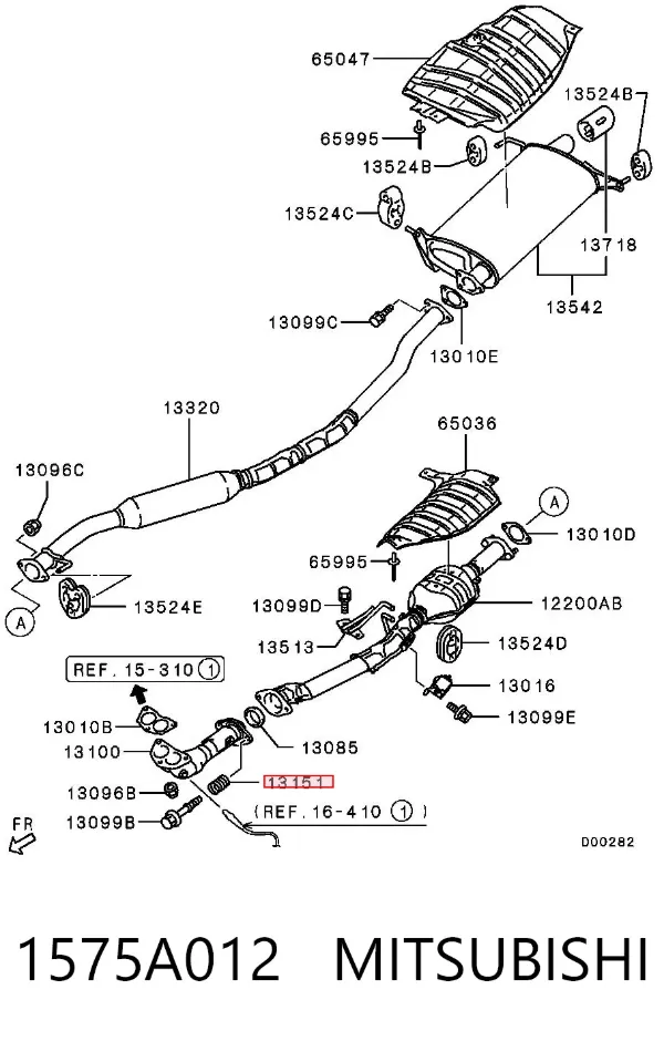 Sprężyna układu wydechowego 1575A012 Mitsubishi