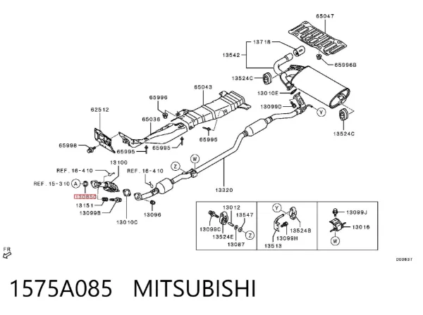 Uszczelka rury odbiornika tłumika 1575A085 Mitsubishi