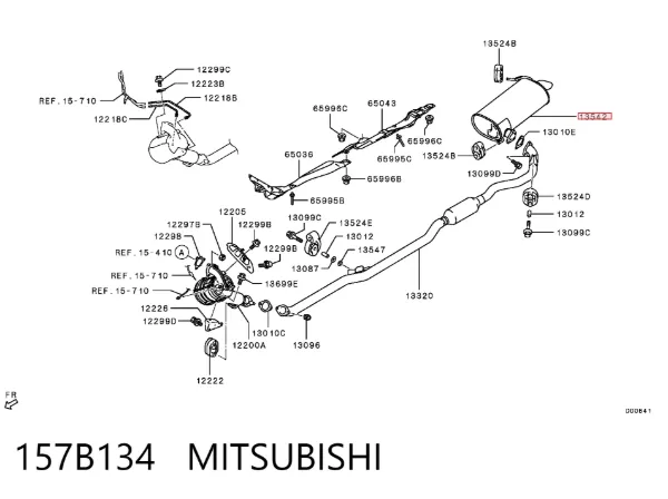 Tłumik, tylna część 157B134 Mitsubishi