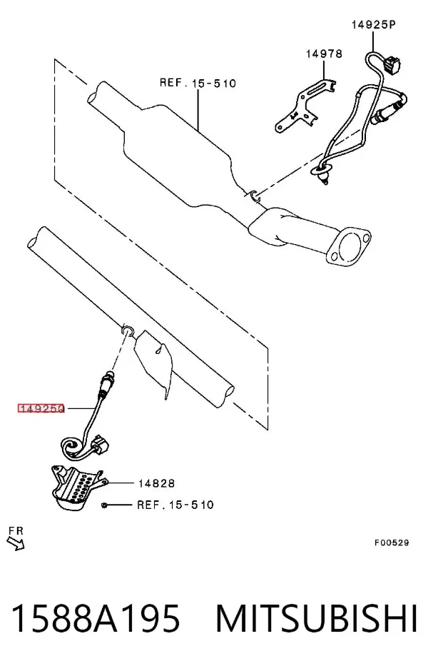 Sonda lambda czujnik tlenu po katalizatorze 1588A195 Mitsubishi