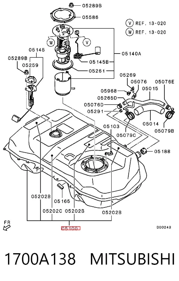Zbiornik paliwa 1700A138 Mitsubishi