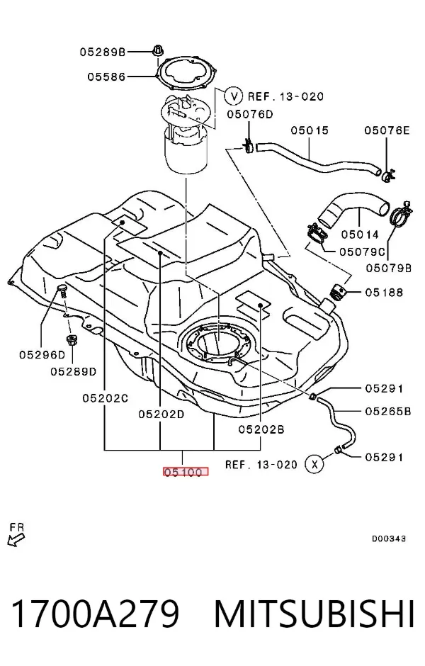 Zbiornik paliwa 1700A279 Mitsubishi