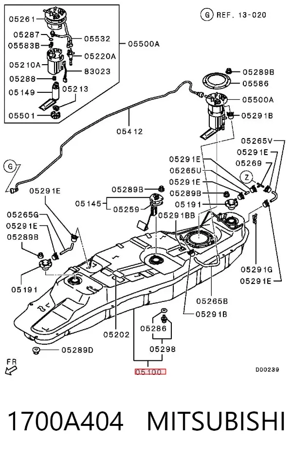Zbiornik paliwa 1700A404 Mitsubishi