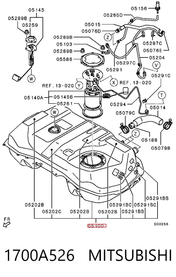Zbiornik paliwa 1700A526 Mitsubishi