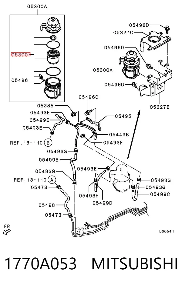 Filtr paliwa 1770A053 Mitsubishi