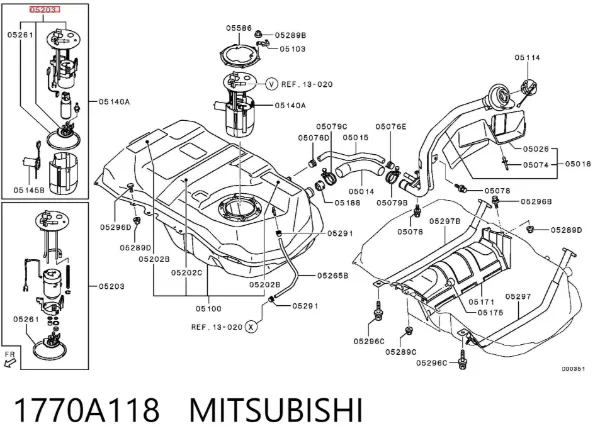 Filtr paliwa 1770A118 Mitsubishi