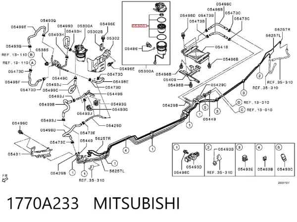 Filtr paliwa 1770A233 Mitsubishi