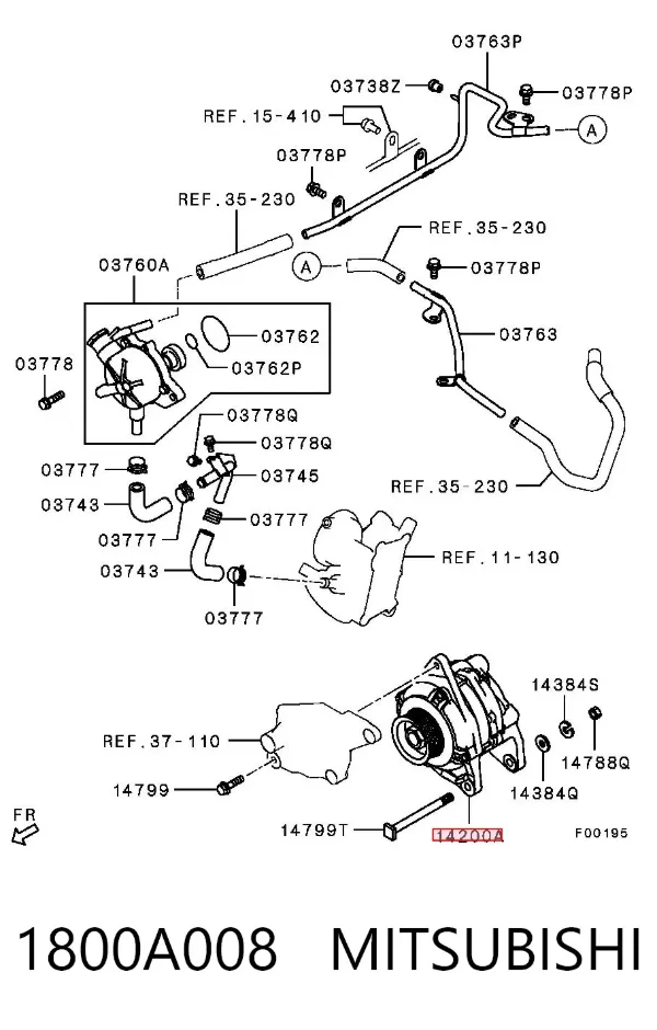 Alternator 1800A008 Mitsubishi