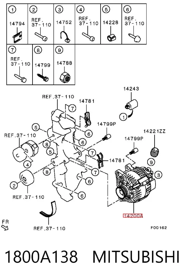 Alternator 1800A138 Mitsubishi