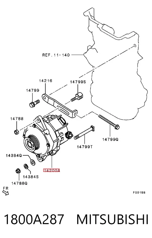 Alternator 1800A287 Mitsubishi