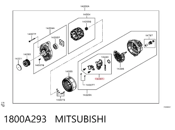 Regulator alternatora (przekaźnik ładowania) 1800A293 Mitsubishi