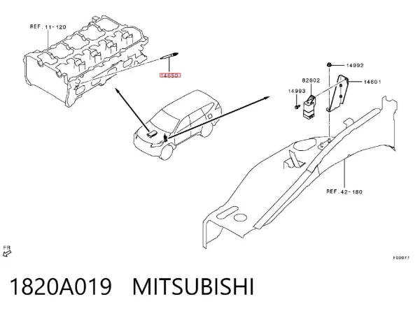 Świeca żarowa 1820A019 Mitsubishi
