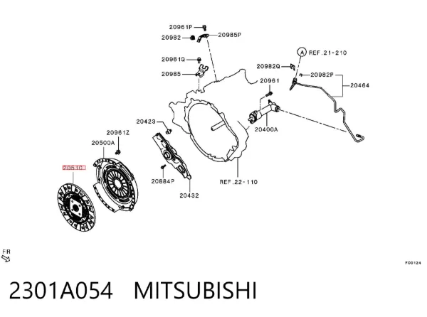 Tarcza sprzęgła 2301A054 Mitsubishi
