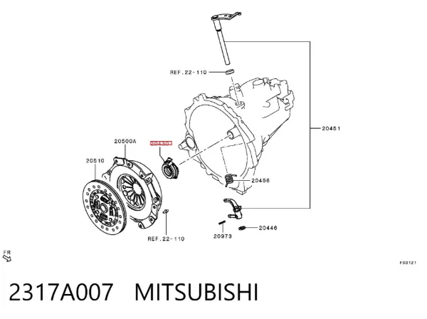 Łożysko wyciskowe sprzęgła 2317A007 Mitsubishi