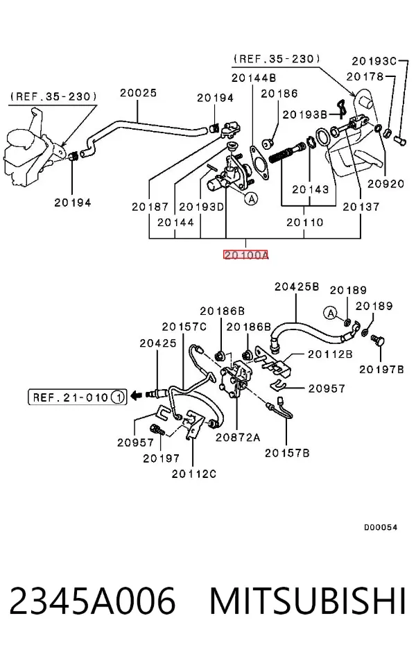 Cylinder sprzęgła główny 2345A006 Mitsubishi