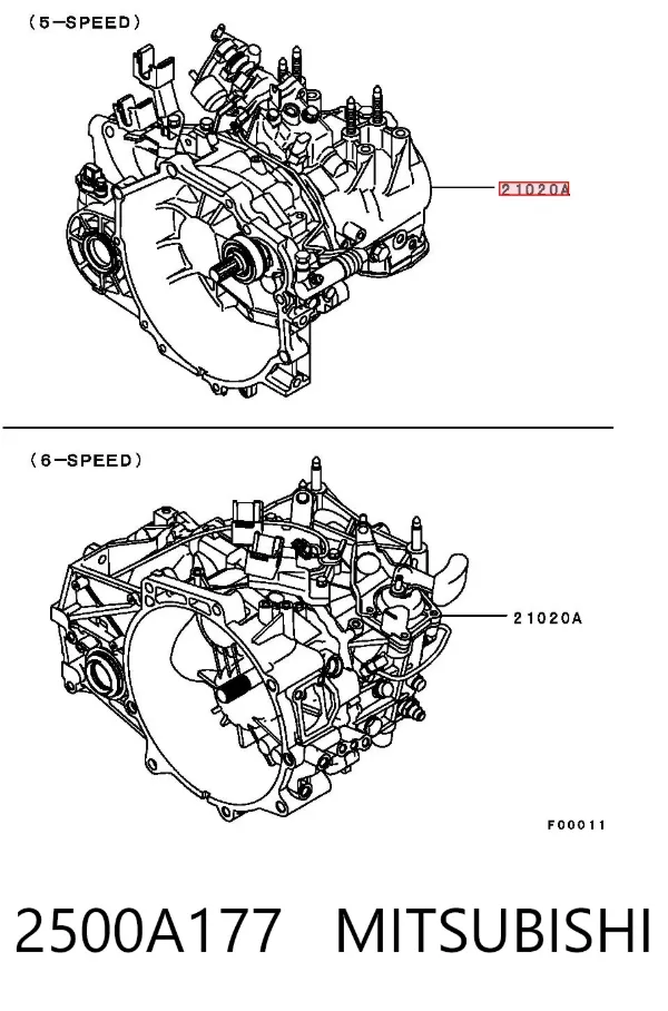 Mechaniczna skrzynia biegów w komplecie 2500A177 Mitsubishi
