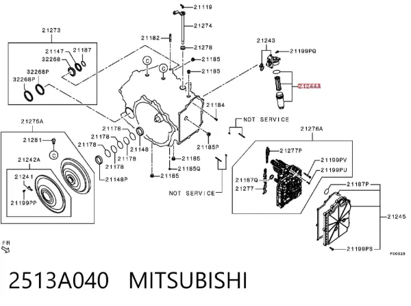 Filtr automatycznej skrzyni biegów 2513A040 Mitsubishi