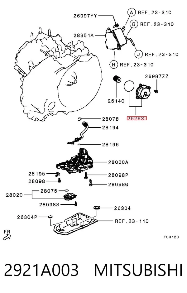 Pokrywa filtra oleju 2921A003 Mitsubishi