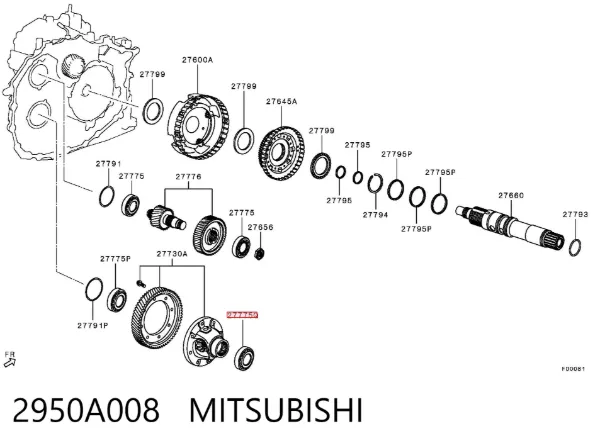 Łożysko skrzyni biegów Mitsubishi Lancer X