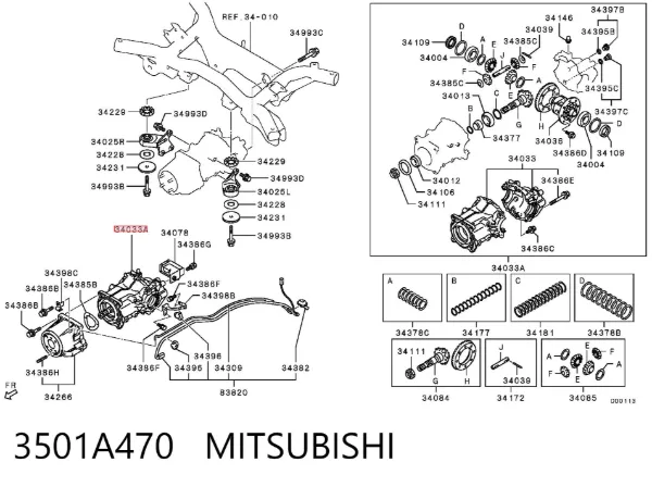 Reduktor mostu tylnego 3501A470 Mitsubishi