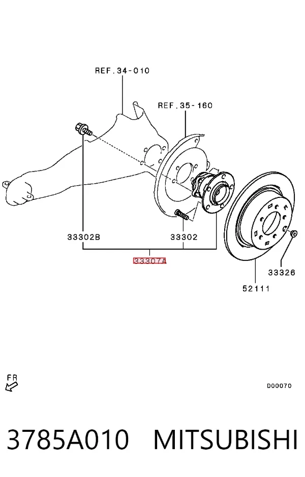 Piasta tylna 3785A010 Mitsubishi