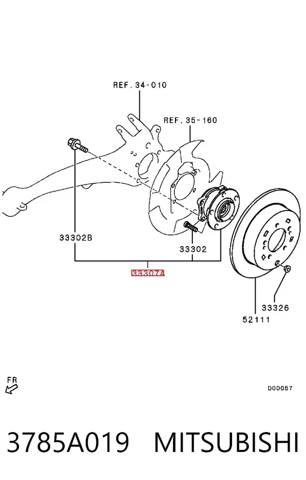 Piasta tylna 3785A019 Mitsubishi