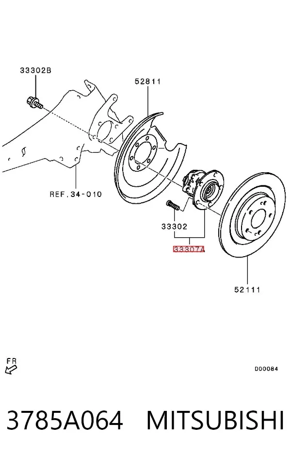 Piasta tylna 3785A064 Mitsubishi