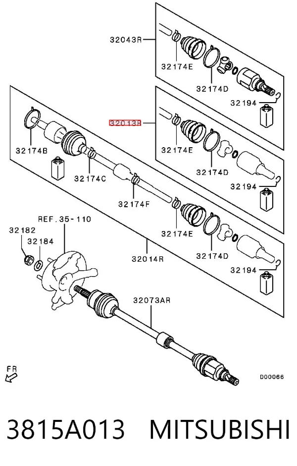 Osłona przegubu homokinetycznego półosi przedniej wewnętrzna 3815A013 Mitsubishi