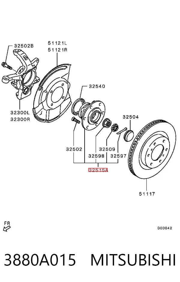 Piasta przednia 3880A015 Mitsubishi
