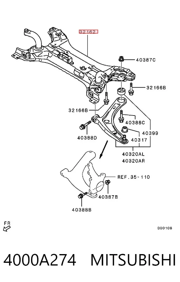 Korpus osi przedniej 4000A274 Mitsubishi