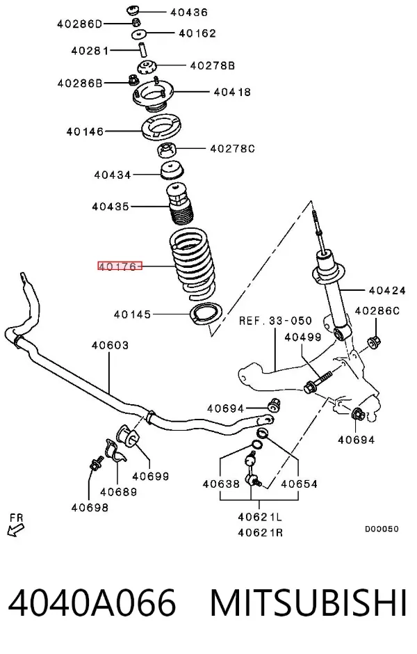 Sprężyna przednia 4040A066 Mitsubishi