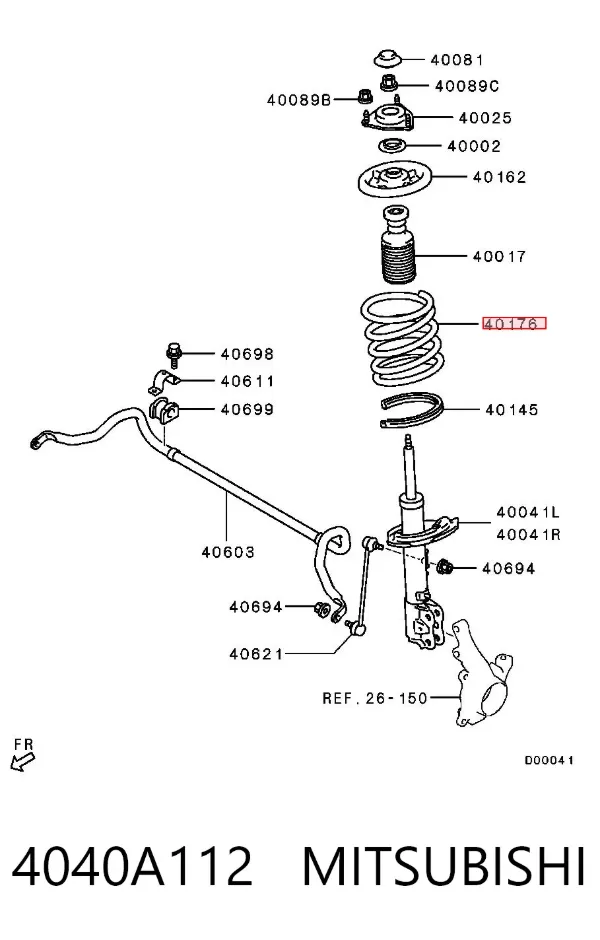 Sprężyna przednia 4040A112 Mitsubishi