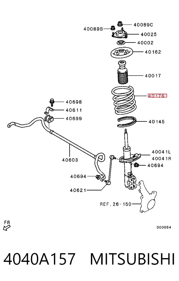 Sprężyna przednia 4040A157 Mitsubishi