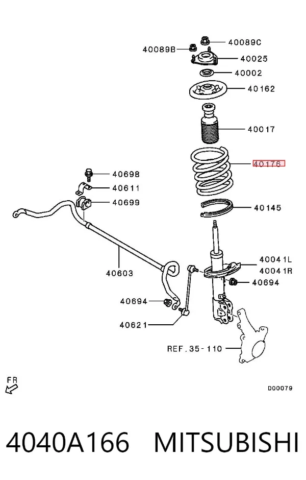 Sprężyna przednia 4040A166 Mitsubishi