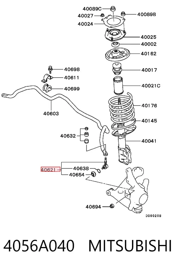 Łącznik stabilizatora przedniego 4056A040 Mitsubishi