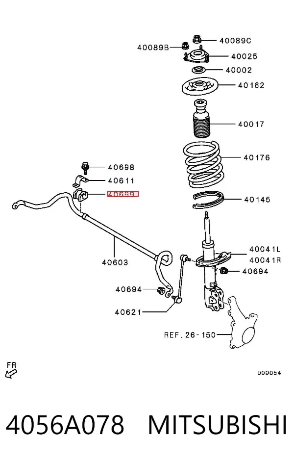 Tuleja łącznika stabilizatora przedniego 4056A078 Mitsubishi