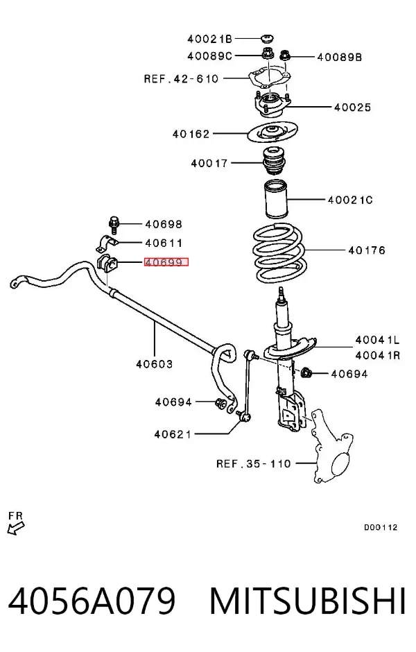 Tuleja stabilizatora przedniego 4056A079 Mitsubishi