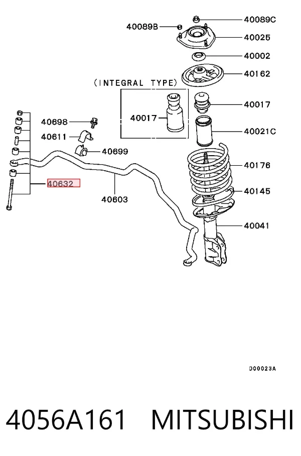 Łącznik stabilizatora przedniego 4056A161 Mitsubishi