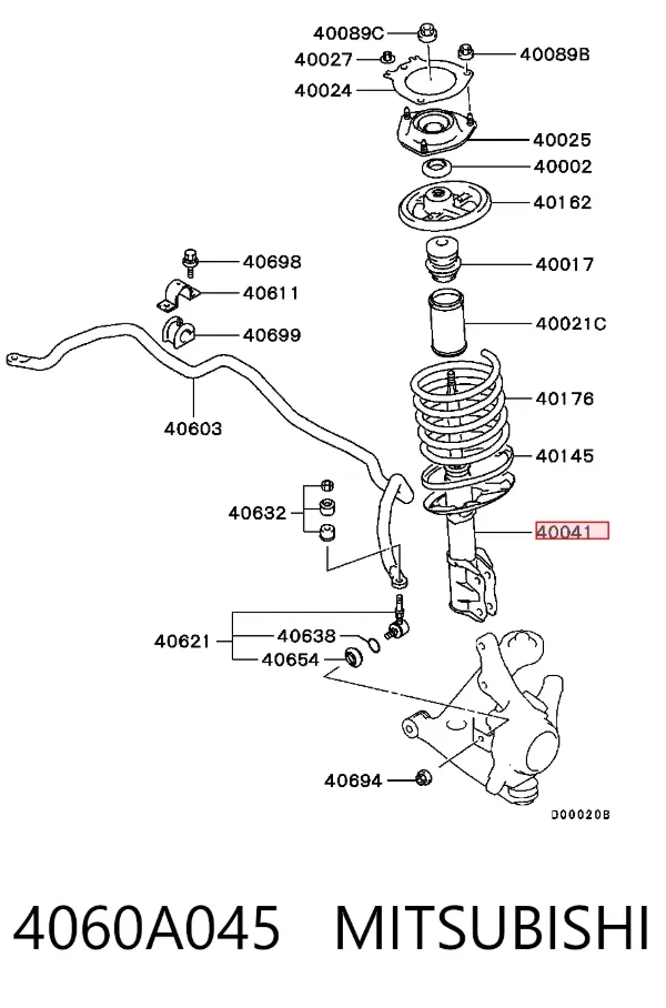 Amortyzator przedni 4060A045 Mitsubishi