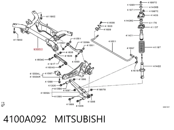 Korpus osi tylnej 4100A092 Mitsubishi