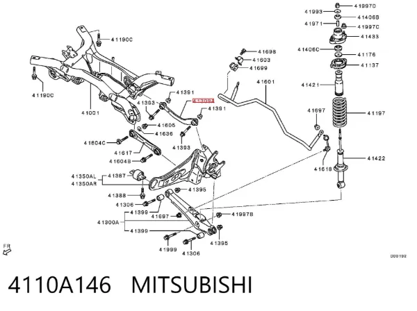 Wahacz zawieszenia tylnego poprzeczny 4110A146 Mitsubishi