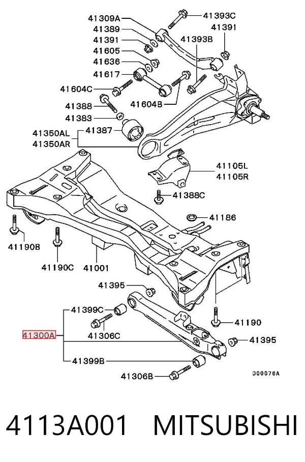 Wahacz zawieszenia tylnego dolny lewy/prawy 4113A001 Mitsubishi