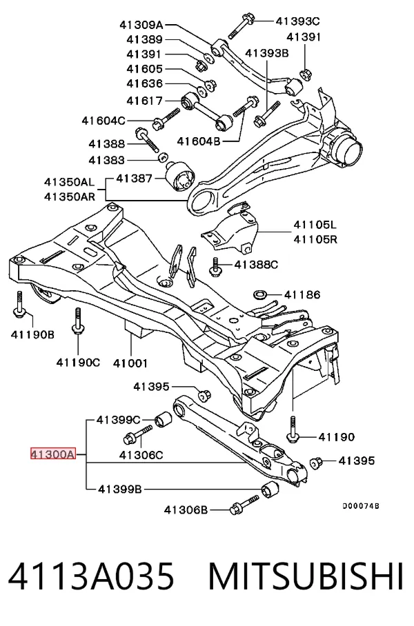 Wahacz zawieszenia tylnego dolny lewy/prawy 4113A035 Mitsubishi