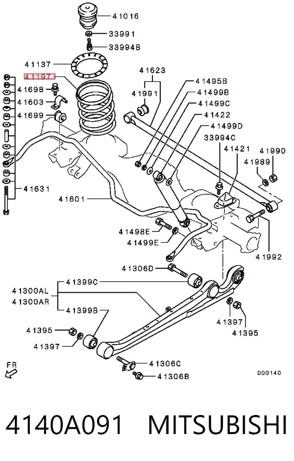 Sprężyna tylna 4140A091 Mitsubishi