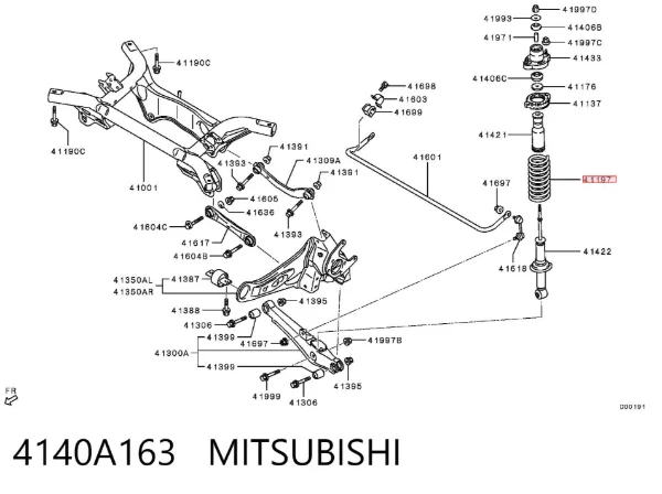 Sprężyna tylna 4140A163 Mitsubishi